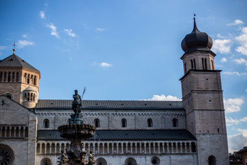 Obraz premium View of Trento Cathedral (Cattedrale di San Vigilio) on a Sunny Day