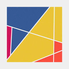 Mondrian style art colorful logo design illustration