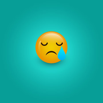 sad emoticon design vector image for social media chatting