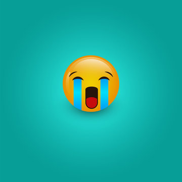 sad emoticon design vector image for social media chatting