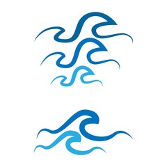 water wave vector template illustration