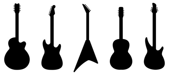 Guitar sihouetter set. Guitar icon. Vector