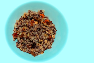 Kutia - porridge from whole grains of wheat with the addition of honey, nuts, poppy and dried fruits.