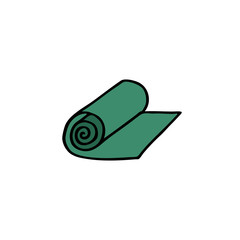 Yoga mat doodle icon
