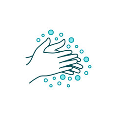 Coronavirus covid-19 pandemic prevention wash hands with soap vector illustration