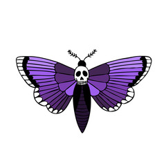 African deaths head hawkmoth illustration traditional tattoo flash
