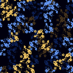 Watercolor seamless flower pattern with color backgound