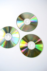 The reverse side of the CD, DVD on a white background