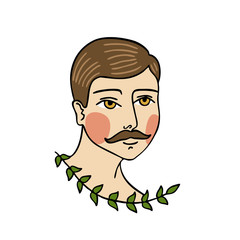 man traditional tattoo flash