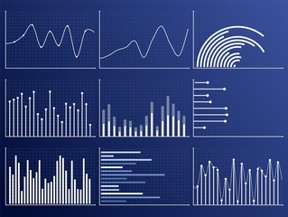 Charts and graphs infographic.Finance investment elements with business and market information. Growth concept. Modern vector illustration.