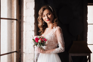 Stock Photo - Portrait of beautiful young bride 