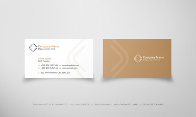 Two sided gold and black professional business card template