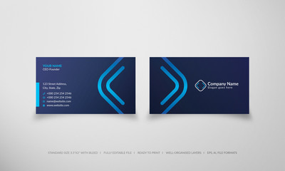 Blue luxury corporate card ready to print template