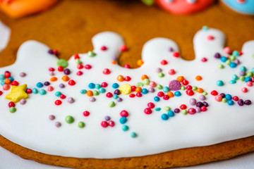 Easter gingerbread on a white background. close-up