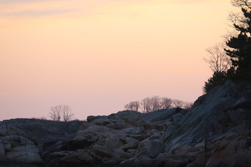 Soft Sunset Atop Rocks