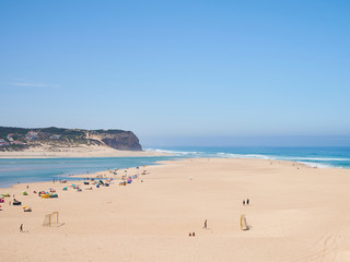 Beach of Faz do Arelho at portugal in summer