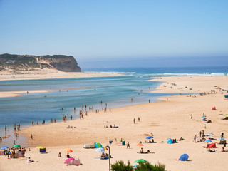 Fototapeta na wymiar Beach of Faz do Arelho at portugal in summer