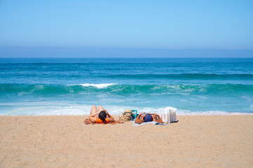 Fototapeta na wymiar Beach of Faz do Arelho at portugal in summer