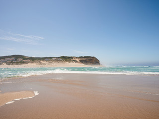 Beach of Faz do Arelho at portugal in summer