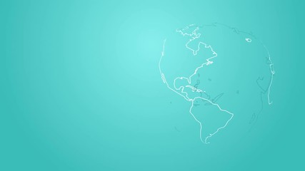 hand drawn planet earth rotating globe abstract concept corporate introduction for news or business motion background