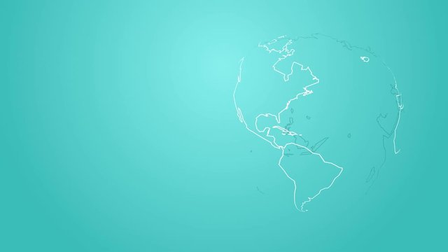 hand drawn planet earth rotating globe abstract concept corporate introduction for news or business motion background