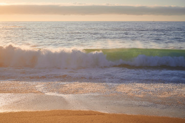 Beach of Salgado in Famalicão da Nazaré at late afternoon