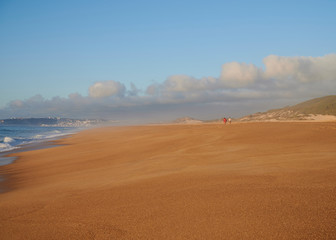 Beach of Salgado in Famalicão da Nazaré at late afternoon