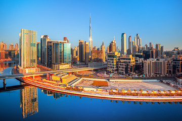 Obraz premium Amazing view on Dubai futuristic skyline center, Dubai, United Arab Emirates