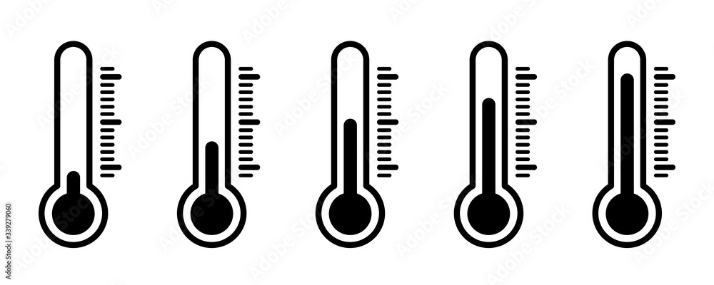 Poster thermometer temperature icons. vector isolated icons. thermometer vector isolated weather scale illu