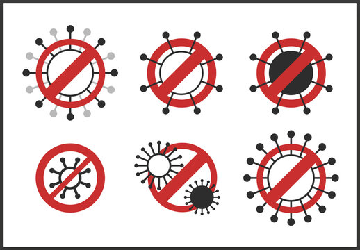 No Coronavirus Symbol Icon Set