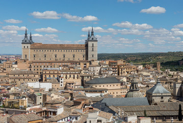 Fototapeta na wymiar The Alcázar de Toledo is a fortification, located in the highest part of the city