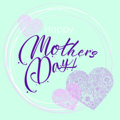 
the most tender spring holiday is mother's day! Cute pink colored postcard for greeting mom, vector EPS 10