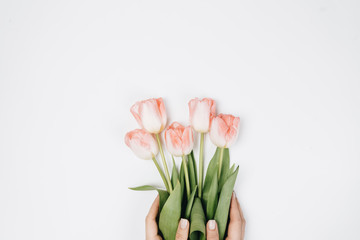 beautiful spring bouquet with  tender flowers