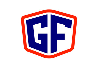 Fototapeta premium Initial Monogram Letter GF Logo Design Vector Template. GF Letter Logo Design