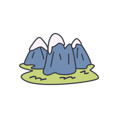 snowy mountains icon, fill style