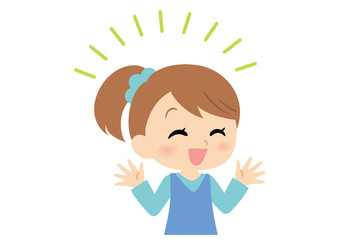 Obraz premium 女子の表情 喜ぶ