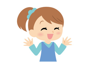 女子の表情　喜ぶ