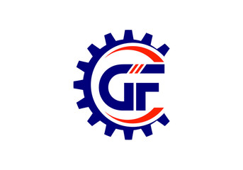 Initial Monogram Letter GF Logo Design Vector Template. GF Letter Logo Design