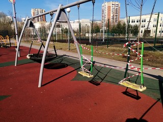 the Playground is closed for quarantine due to the spread of coronavirus