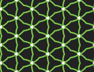 Fototapeta premium Seamless geometric pattern, texture or background vector in black, green, white colors.