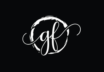 Initial Monogram Letter GF Logo Design Vector Template. GF Letter Logo Design