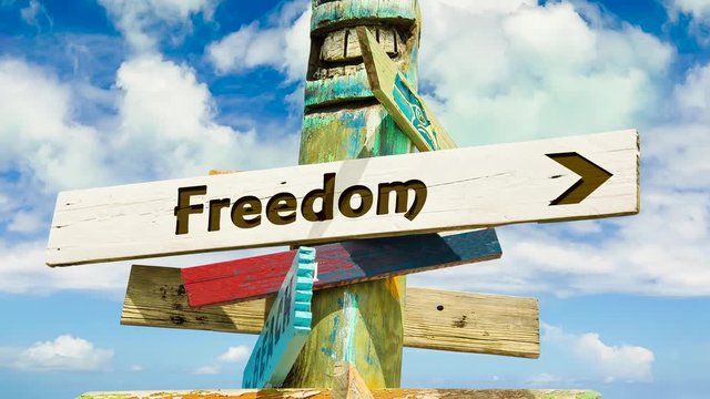 Street Sign the Way to Freedom