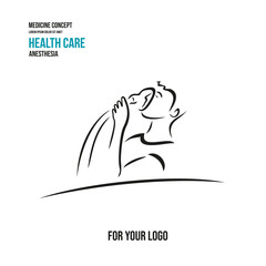 Vector sketch of a medical procedure or anesthesia