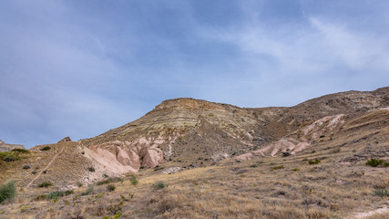 Mountain landscape in Goreme national park, Cappadocia, Nevsehir, Turkey