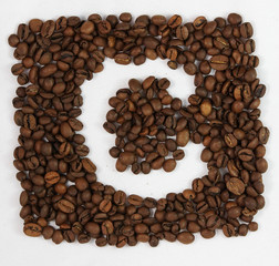 coffee beans on white background