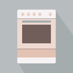 Stove. Kitchen appliance. Kitchen domestic electrical equipment. Flat vector illustrations. Isolated cooking icons.
