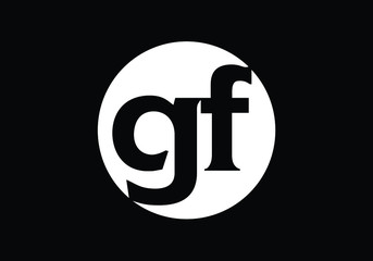 Initial Monogram Letter GF Logo Design Vector Template. GF Letter Logo Design