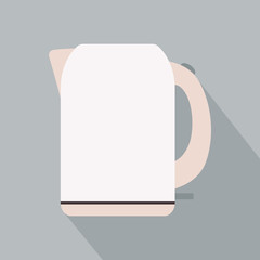 Electric kettle, teapot. Kitchen appliance. Kitchen domestic electrical equipment. Flat vector illustrations. Isolated cooking icons.