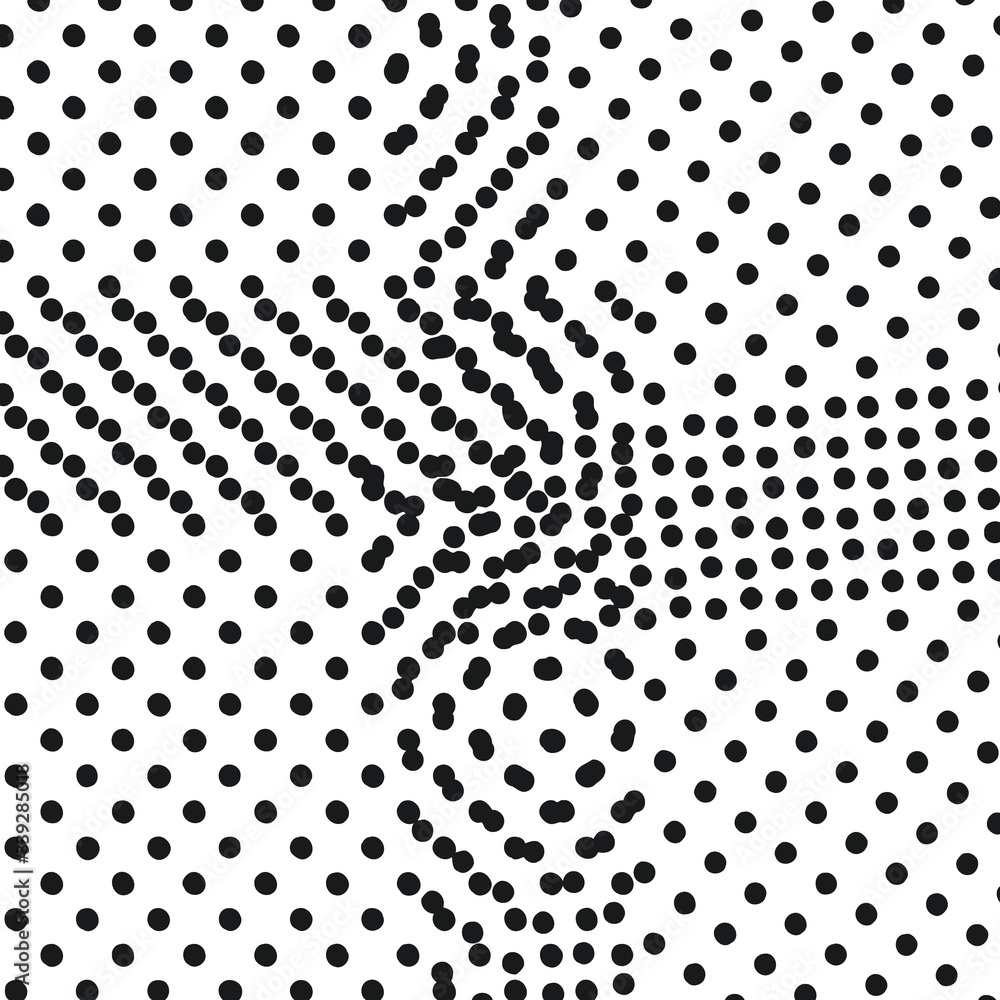 Poster abstract background with texture of chaotic black spots of a brush on a white canvas.