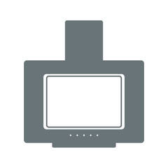 Cooker hood, exhaust hood, range hood. Kitchen ventilation. Kitchen appliance. Domestic electrical equipment. Flat vector illustrations. Isolated cooking icons.